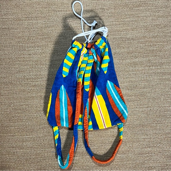 Terry Cloth Drawstring Backpack Beach Bag Great Condition - Picture 5 of 6